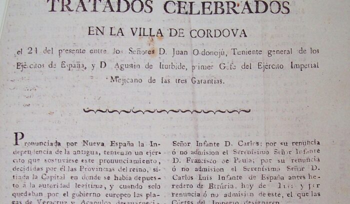 Treaty of Cordoba document, for article on mexican independence