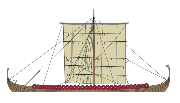 Viking longship, for article on Scandinavian longship design