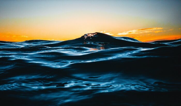 Waves at sunset, for article on high seas treaty