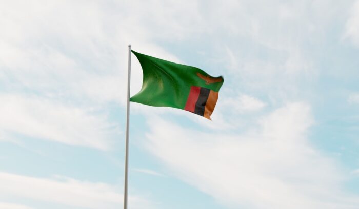 Zambia flag, for article on zambia multiparty democracy