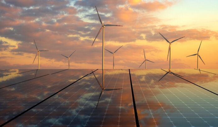 clean energy concept, for article on wind and solar energy