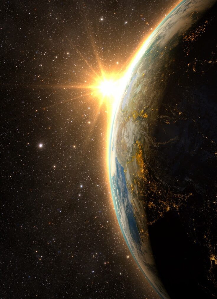 Sun behind Earth