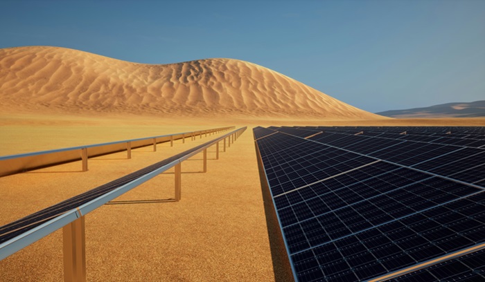 Solar farm in the desert