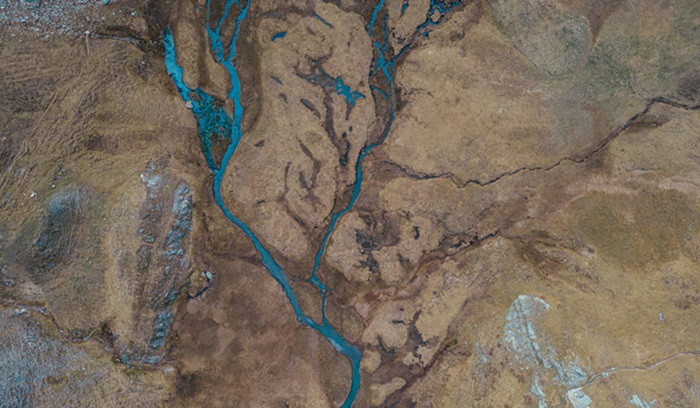 Aerial view of river