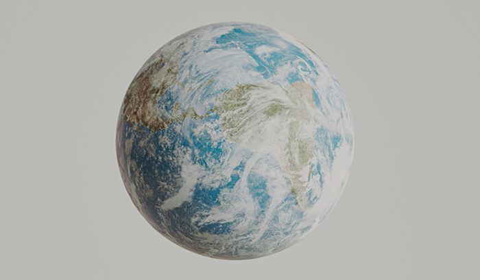 The Earth against white background, from article on "Letting Go of Should"