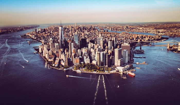 Aerial view of South Manhattan