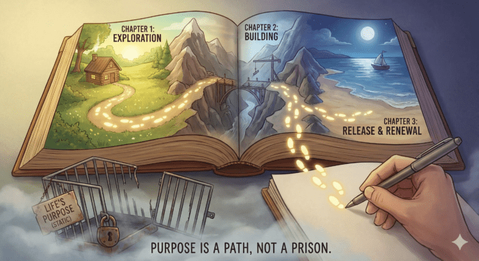 A book showing the different chapters of purpose through someone's life