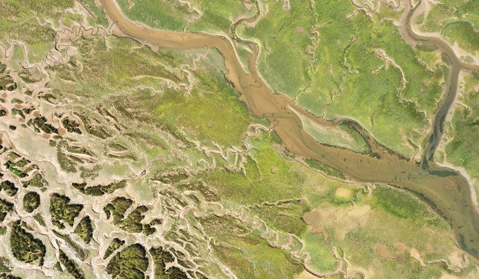 Aerial view of the Yangtze River winding through green hills for an article about the Yangtze fishing ban
