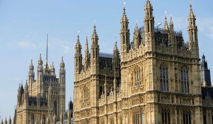 The Palace of Westminster at dusk for an article about hereditary peers reform in Britain