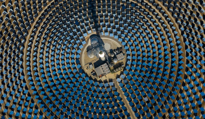 Aerial view of solar array