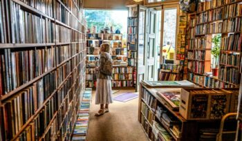 Inside independent bookstore, for article on independent bookstores
