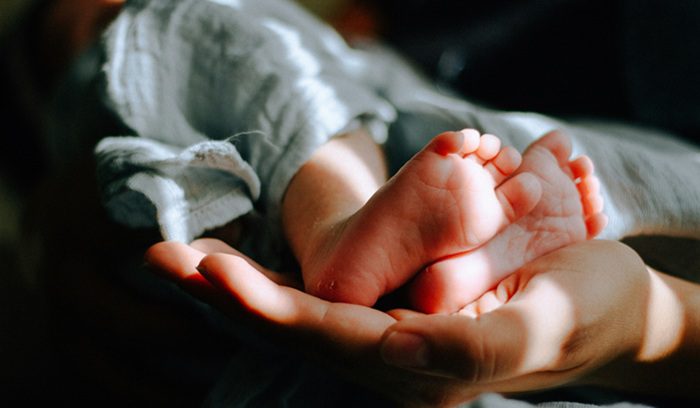 Infant feet, for article on nirsevimab RSV infant hospitalizations