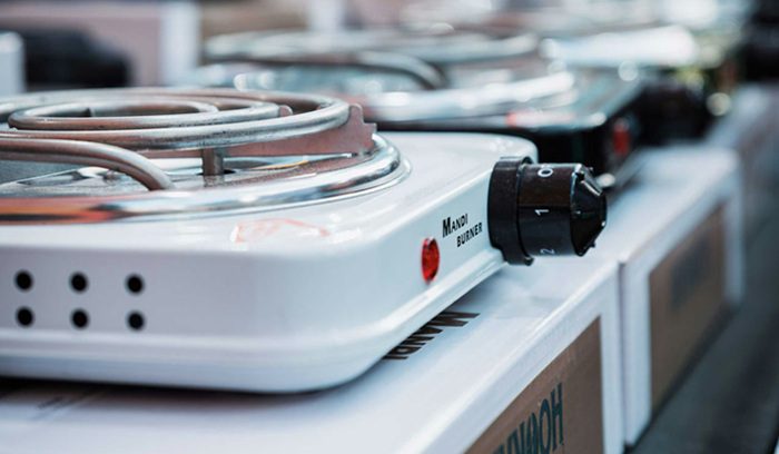 Portable electric stove, for article on clean cooking investment